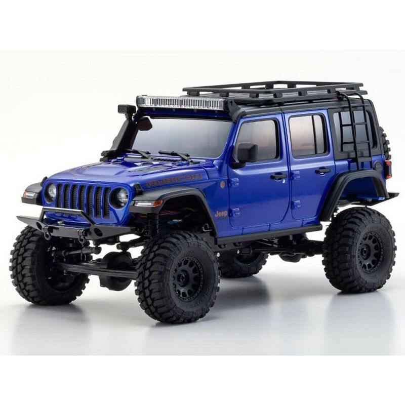 1/28 Jeep Wrangler Unlimited Rubicon Mini-Z 4x4 Crawler RTR, Metallic Ocean Blue w/ Accessories