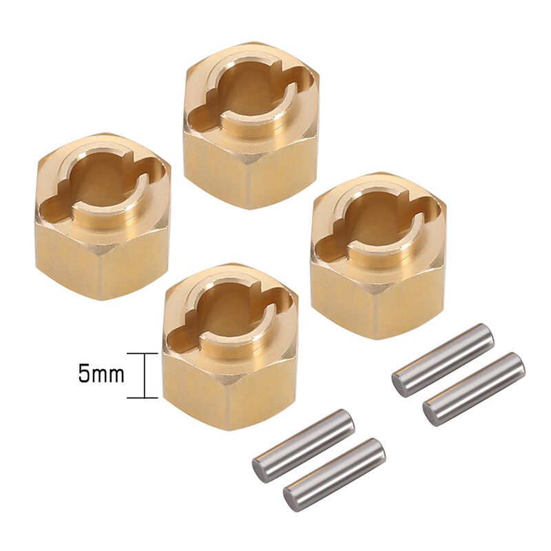 INJORA 5mm Brass Wheels Hexes, 1/18 Traxxas TRX-4M (4)