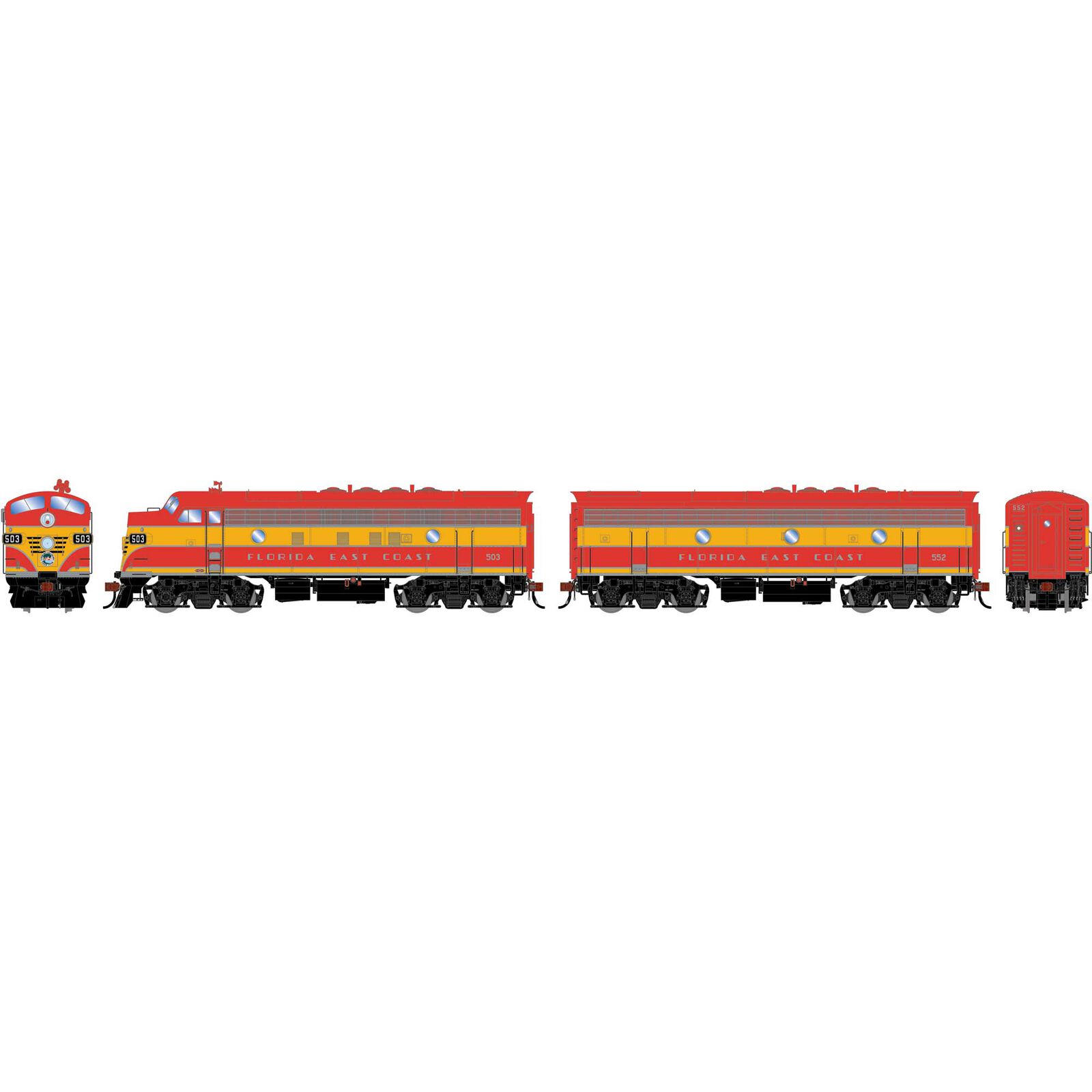 HO F3A / F3B Locomotive Set, Freight FEC #503, #552