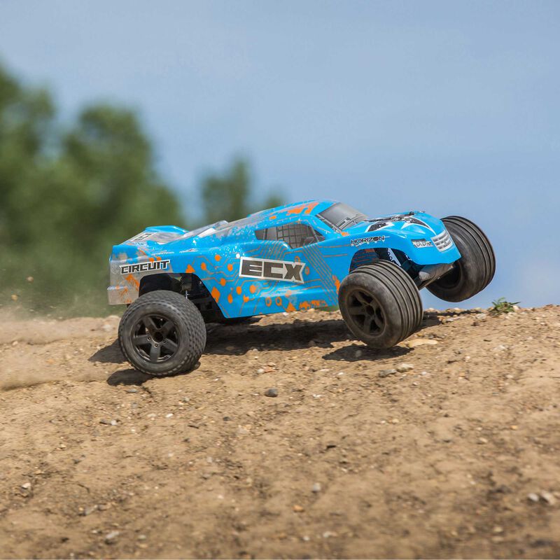 1/10 Circuit 2WD Stadium Truck Brushed with LiPo RTR, Blue/Orange, INT