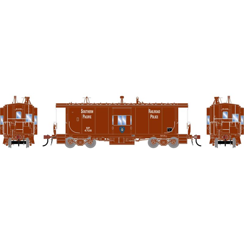 HO GEN ICC Bay Window Caboose w/Lights, SP Police #4726