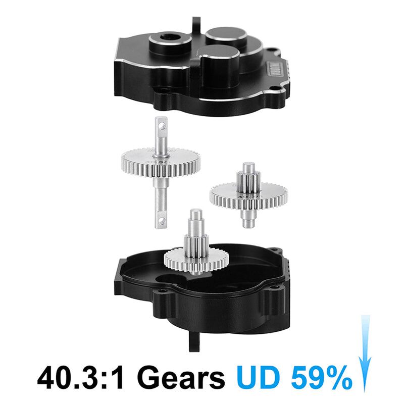 INJORA 59% Underdrive Aluminum Complete Transmission, 1/18 Traxxas TRX-4M