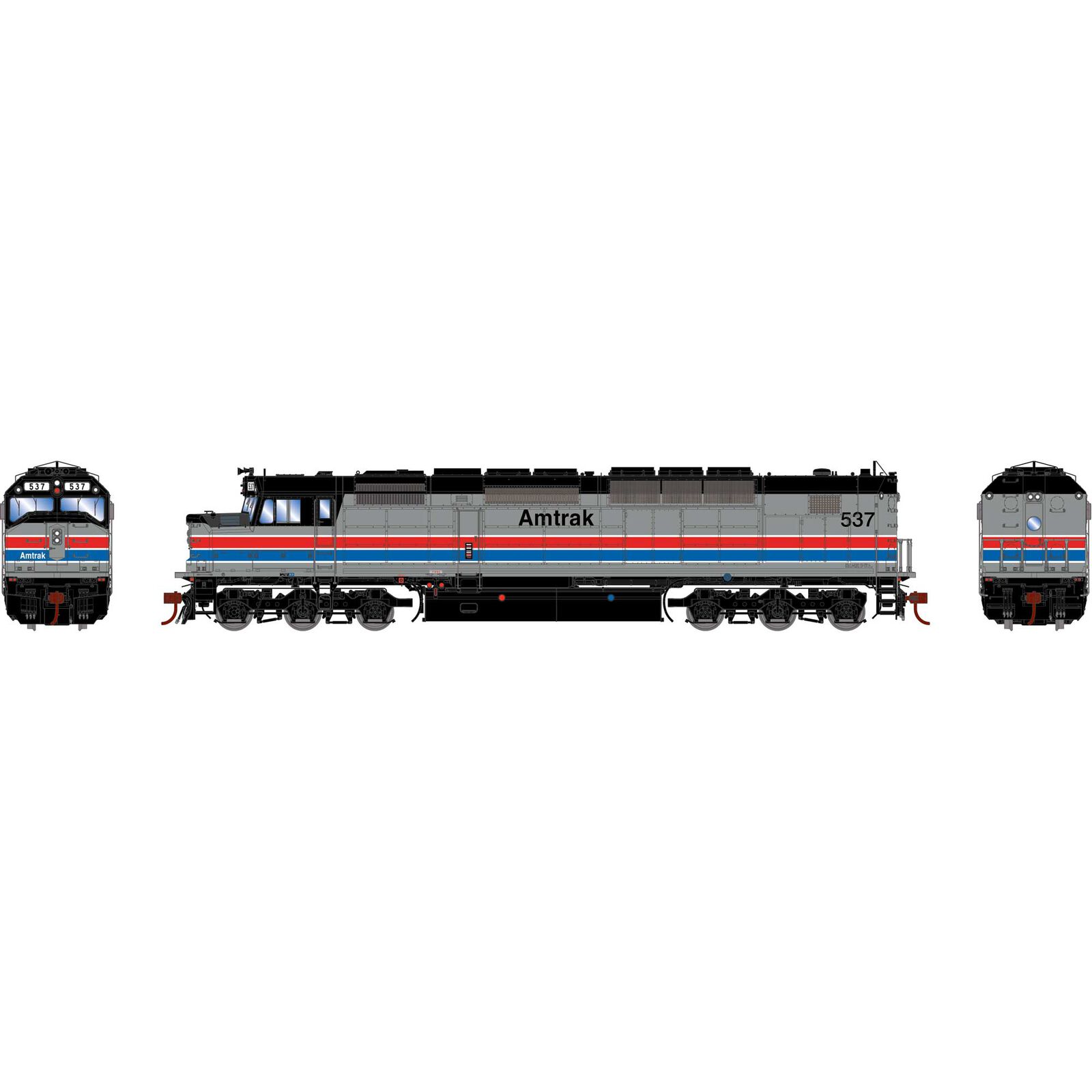 HO SDP40F Locomotive with DCC & Sound, Amtrak, Phase II #537