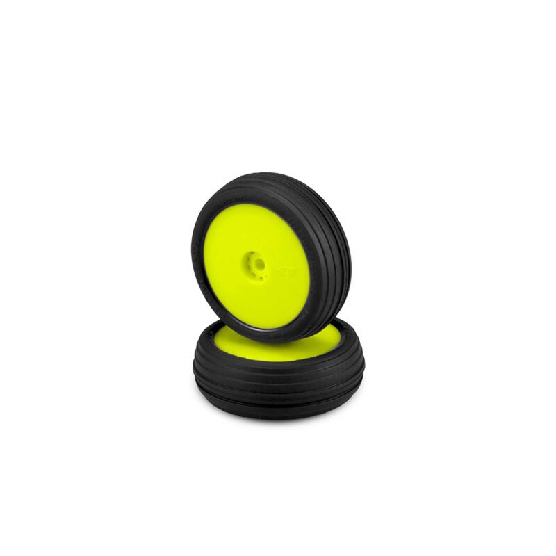 1/16 Hawk Pre-Mounted Front Mini-B Tires, Yellow Wheels, Green Compound (2) 1/16 Hawk Pre-Mounted Front Mini-B Tires, Yellow Wheels, Green Compound (2)