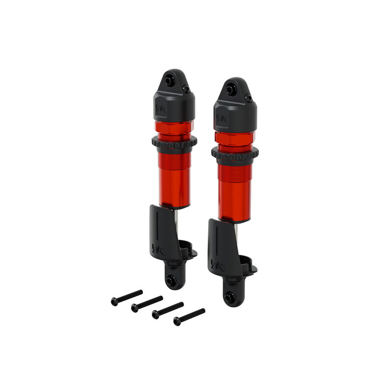 ARRMA Shock Set (Front), Alloy, 15mm Bore, 143.5mm Length, 4x1.9mm Piston, 1300cSt Oil, Red