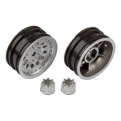 1/12 4x4 Crawler Wheels, Satin Silver (2) 1/12 4x4 Crawler Wheels, Satin Silver (2)