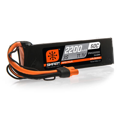 11.1V 2200mAh 3S 50C Smart LiPo Battery: IC3 11.1V 2200mAh 3S 50C Smart LiPo Battery: IC3