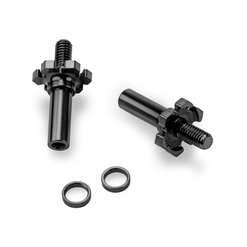Adjustable Titanium Front Axle Set (2), 1/10 Team Associated RC10B7/D, Stealth Black