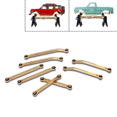 Brass High Clearance Links Set: SCX24 Bronco, C-10, Jeep Brass High Clearance Links Set: SCX24 Bronco, C-10, Jeep