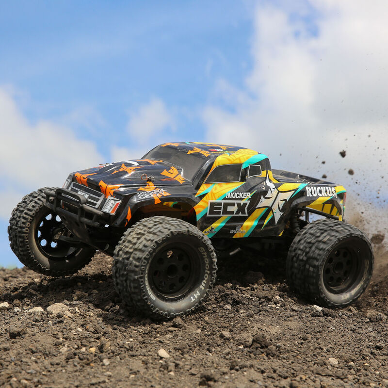 1/10 Ruckus 2WD Monster Truck Brushed RTR, Black/Yellow