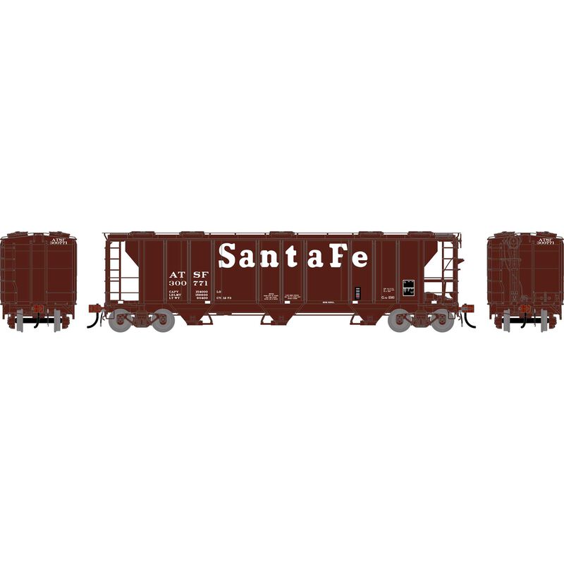 HO GEN PS 2893 3-Bay Covered Hopper, ATSF 'Billboard Lettering' #300771