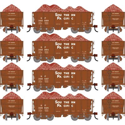HO ATH 26' PC&F Ore Car Tight-Bottom Low-Side w/Load, SP #345099/345394/345447/345628 (4) HO ATH 26' PC&F Ore Car Tight-Bottom Low-Side w/Load, SP #345099/345394/345447/345628 (4)