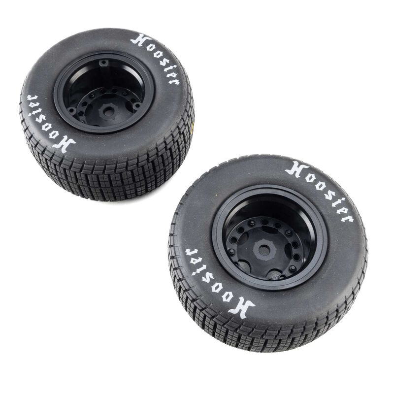 Losi Hoosier Tires, Medium, Mounted, Black, Left/Right (2): 22S DLM