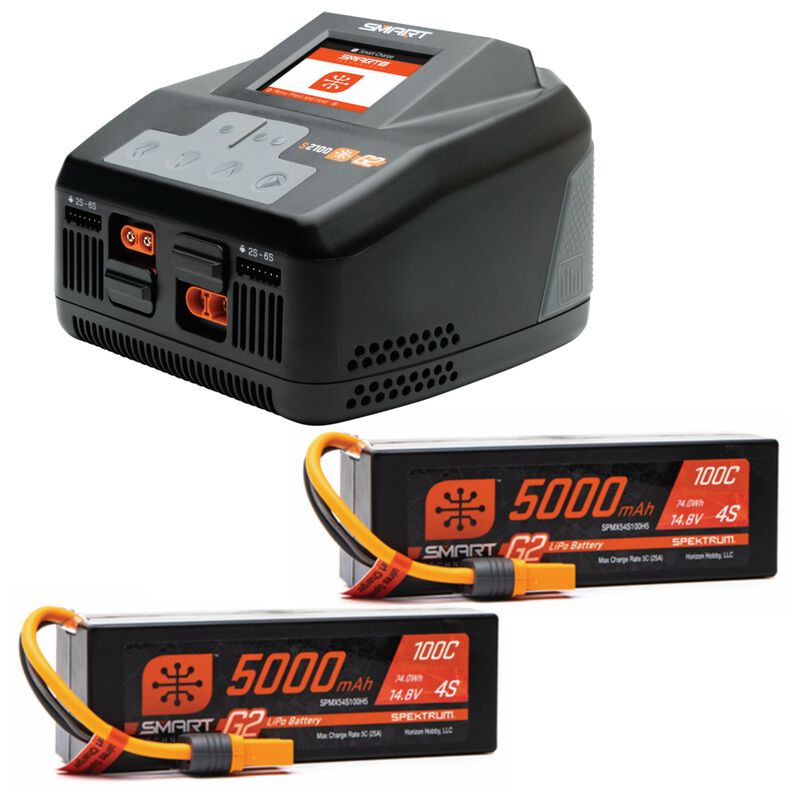 Smart Powerstage 8S Surface Bundle: (2) G2 5000mAh 4S LiPo IC5 & S2100 Charger