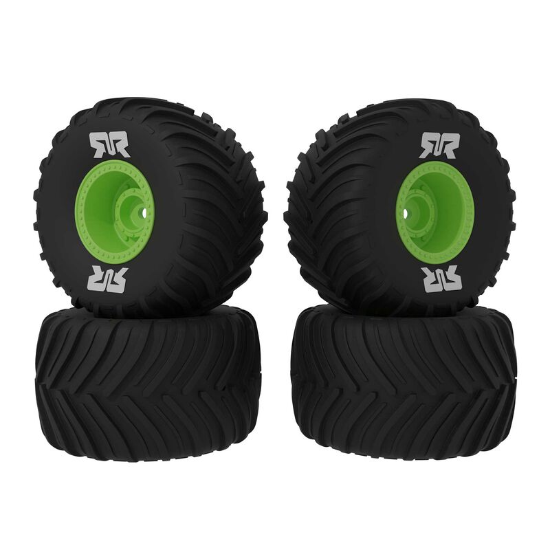 dBoots Chevron MT Tire Set Glued, Green (2 Pairs): GROM dBoots Chevron MT Tire Set Glued, Green (2 Pairs): GROM