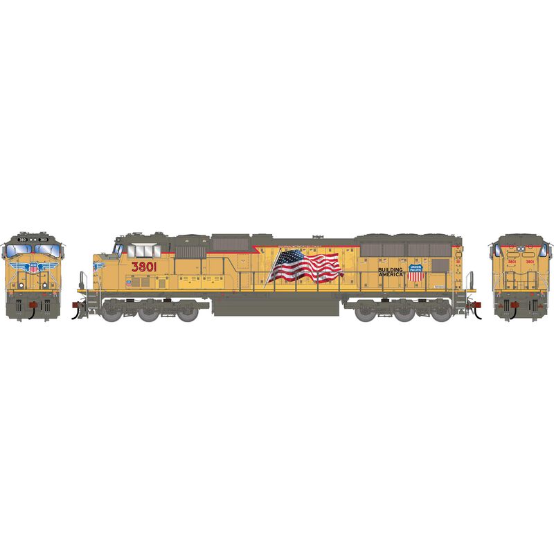 Athearn Genesis HO GEN SD70M Locomotive, Primed For Grime UP 'Flared Radiators' #3801