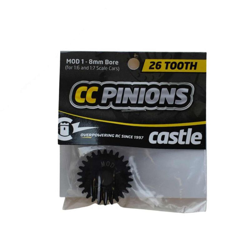 Pinion Gear, 26T MOD 1, 8mm Shaft