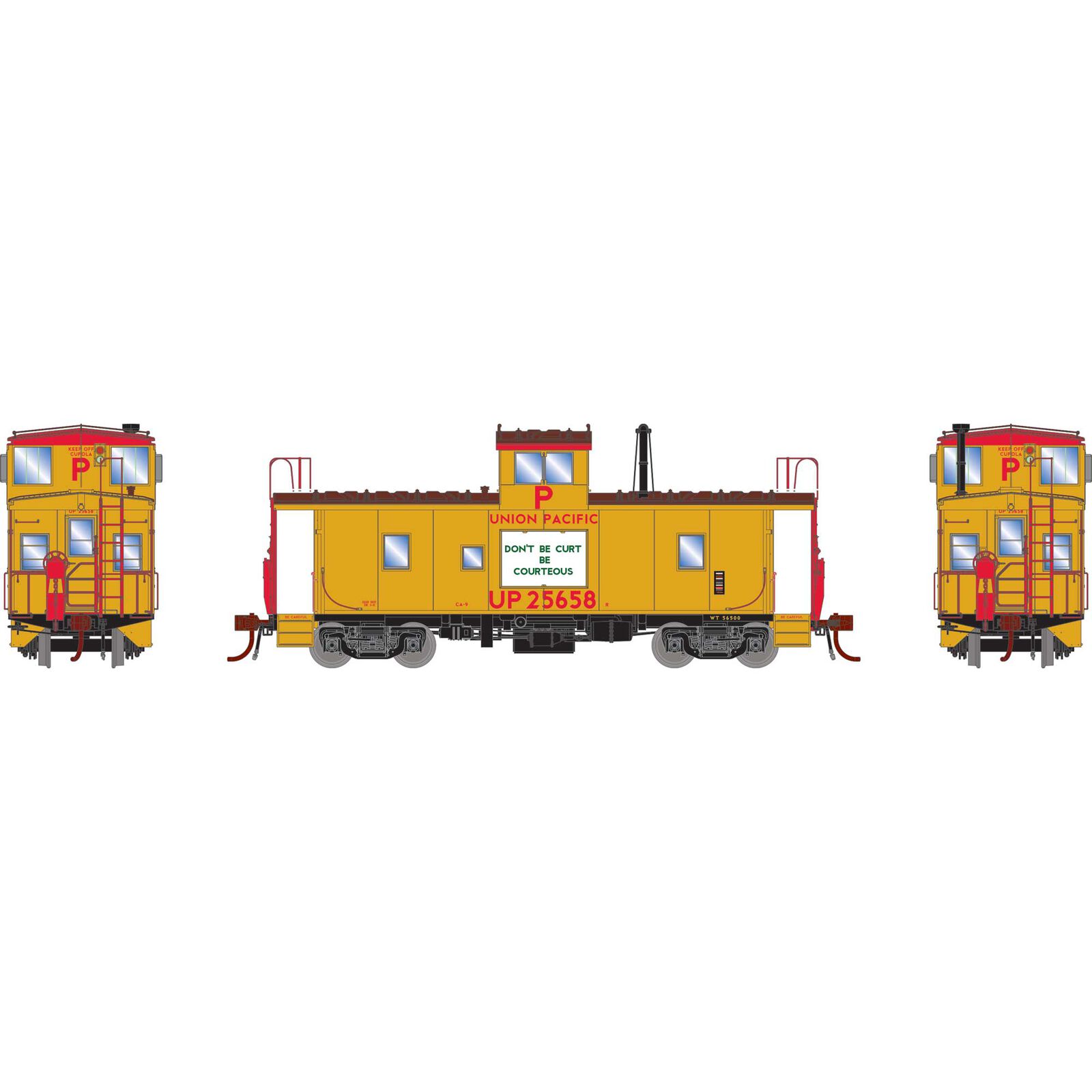 HO CA-9 ICC Caboose with Lights UP #25658