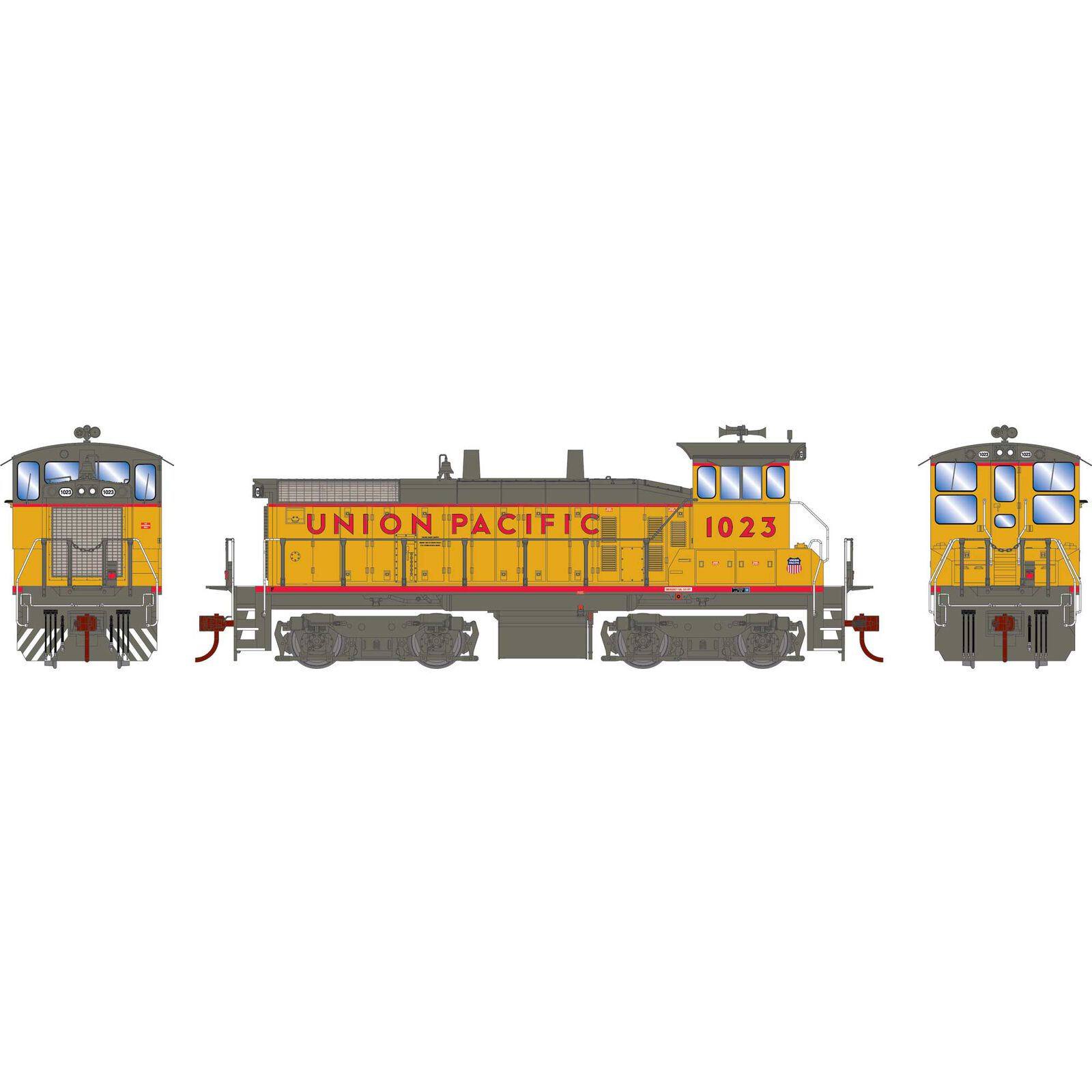 HO SW1500 Locomotive with DCC & Sound, Union Pacific #1023