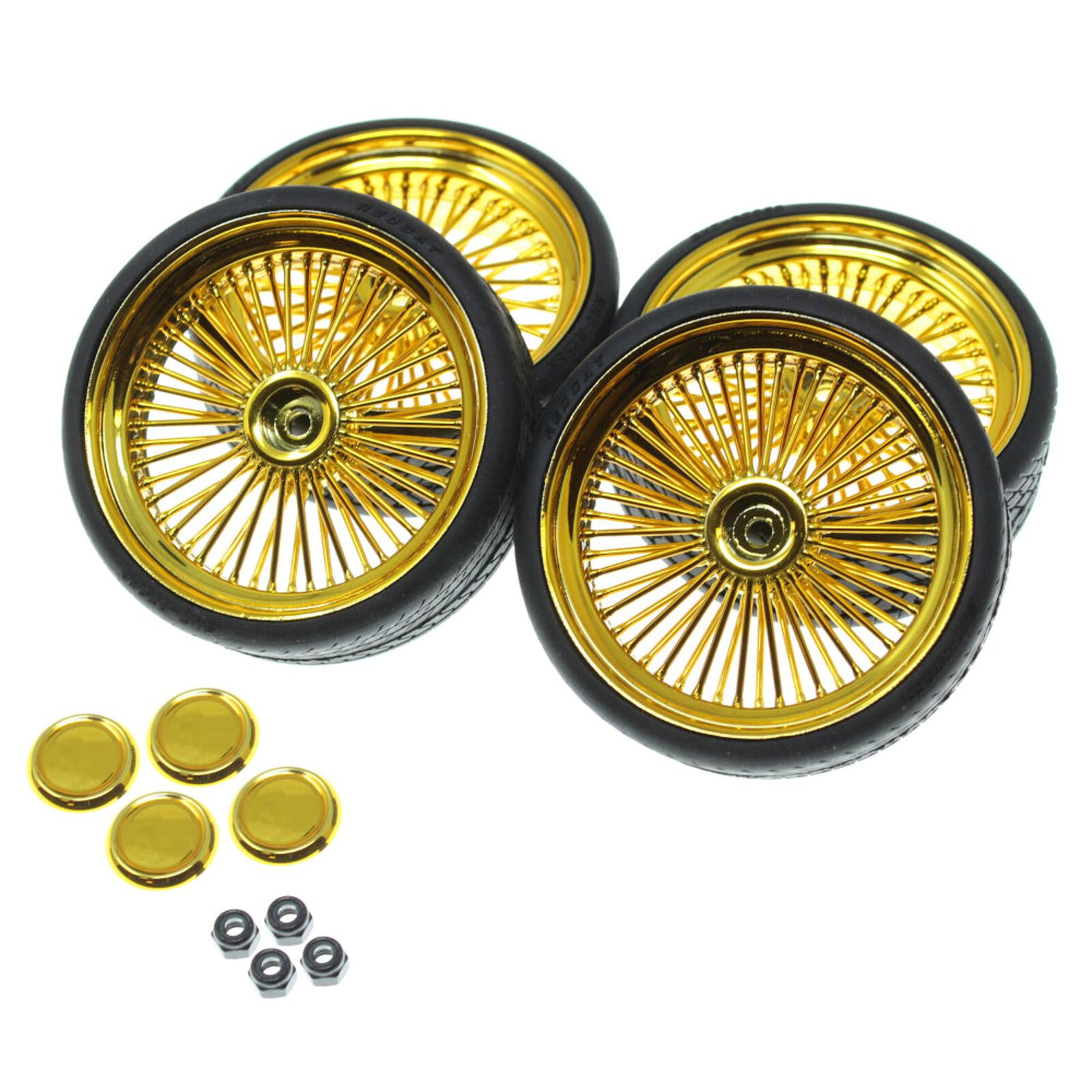 Gold 26in Wire Wheel & Tire Set