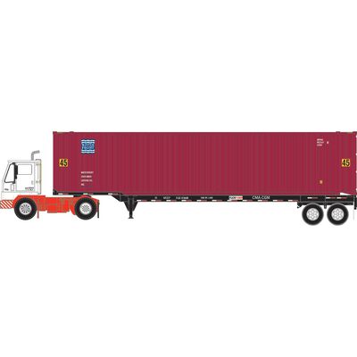 HO WFHU Set, 45' Container #902168 9/45' Chassis #418600/Yard Tractor #11727 (3) HO WFHU Set, 45' Container #902168 9/45' Chassis #418600/Yard Tractor #11727 (3)