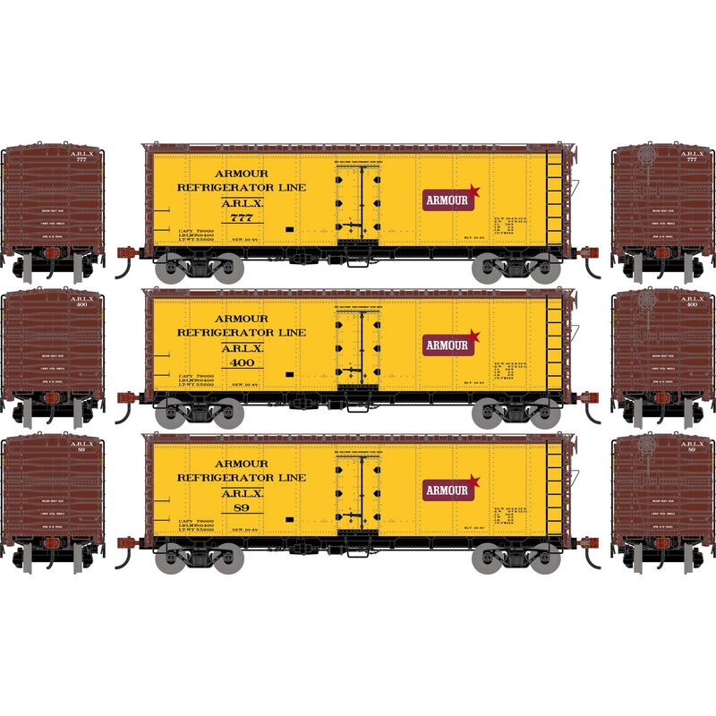 HO ATH 40' Steel Refrigerator Car, ARLX #89/400/777 (3)