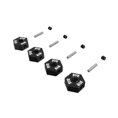 12mm Metal Wheel Hex Set (4), Black 12mm Metal Wheel Hex Set (4), Black