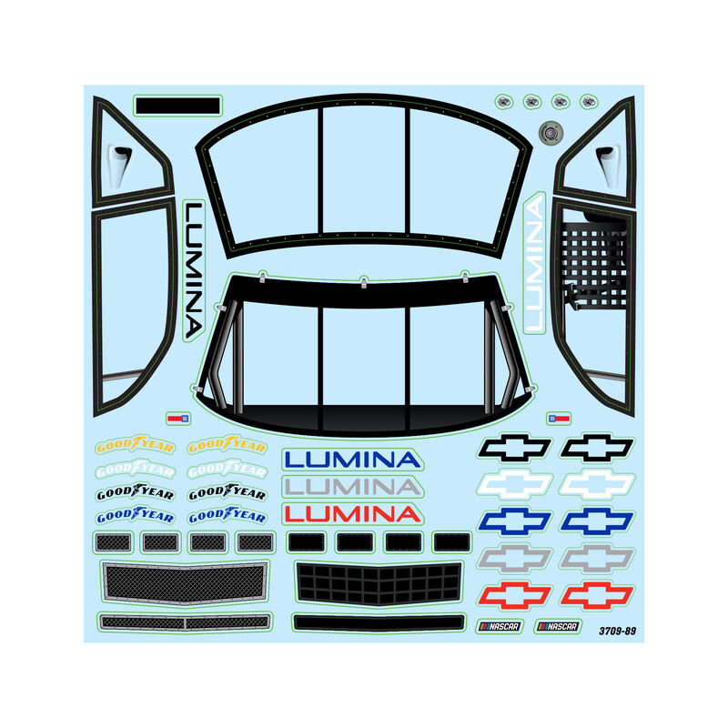 1/12 Pre-Cut 1990 Chevy Lumina Clear Body: Losi NASCAR