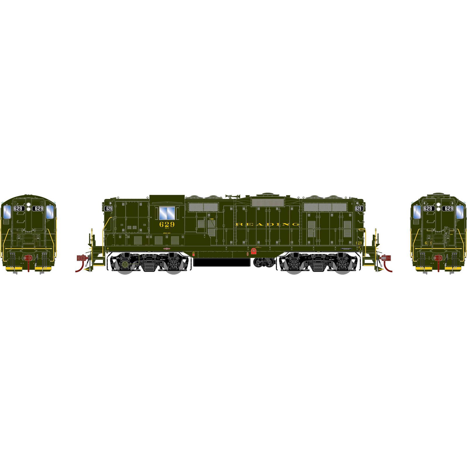 HO GP7 Locomotive, RDG #629