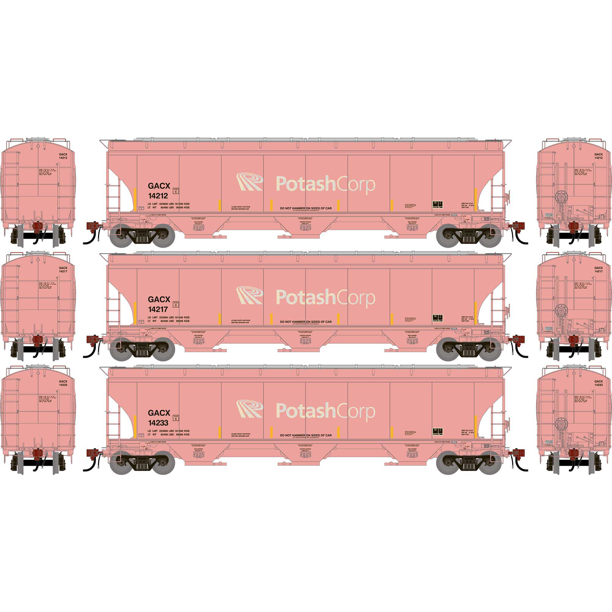 Athearn Genesis HO GEN Trinity 5161 Covered Hopper, Primed For