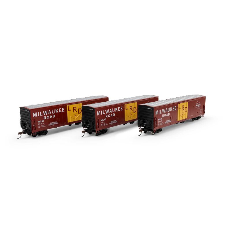 Athearn HO 50' Youngstown Plug Door Box Car, MILW #3027/3041/3054 (3)