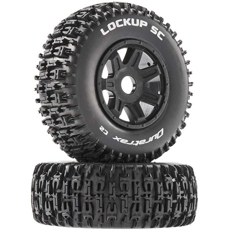 Lockup SC Mounted Soft Tires, Black 17mm Hex (2)