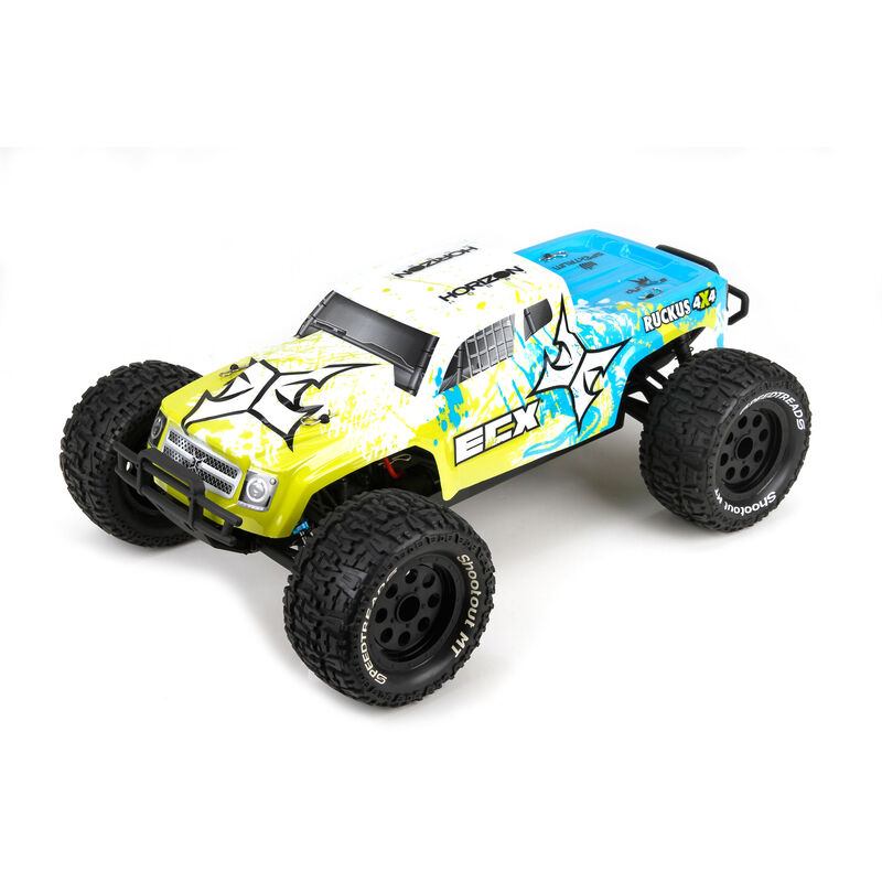 1/10 Ruckus 4WD Monster Truck Brushed RTR, Blue/Yellow