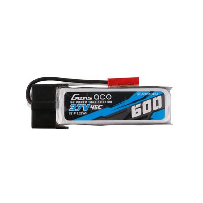 3.7V 600mAh 1S 45C LiPo Battery: JST-RCY 3.7V 600mAh 1S 45C LiPo Battery: JST-RCY