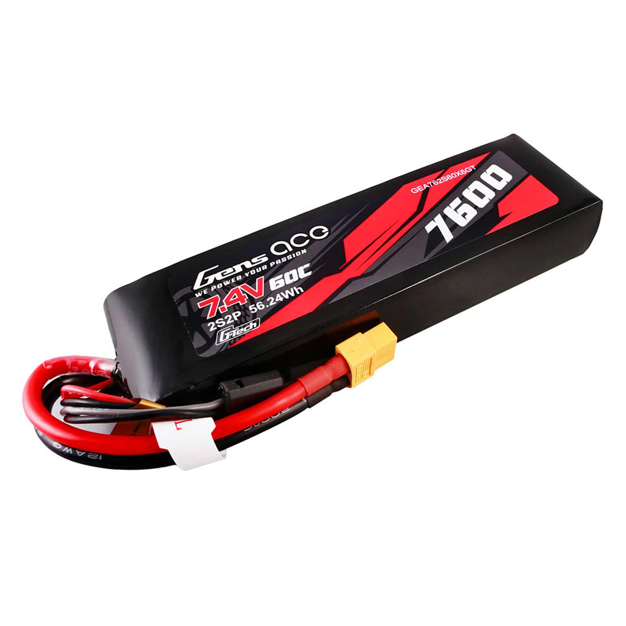 Gens ace Gens ace 7.4V 7600mAh 2S 60C G-Tech Smart LiPo Battery