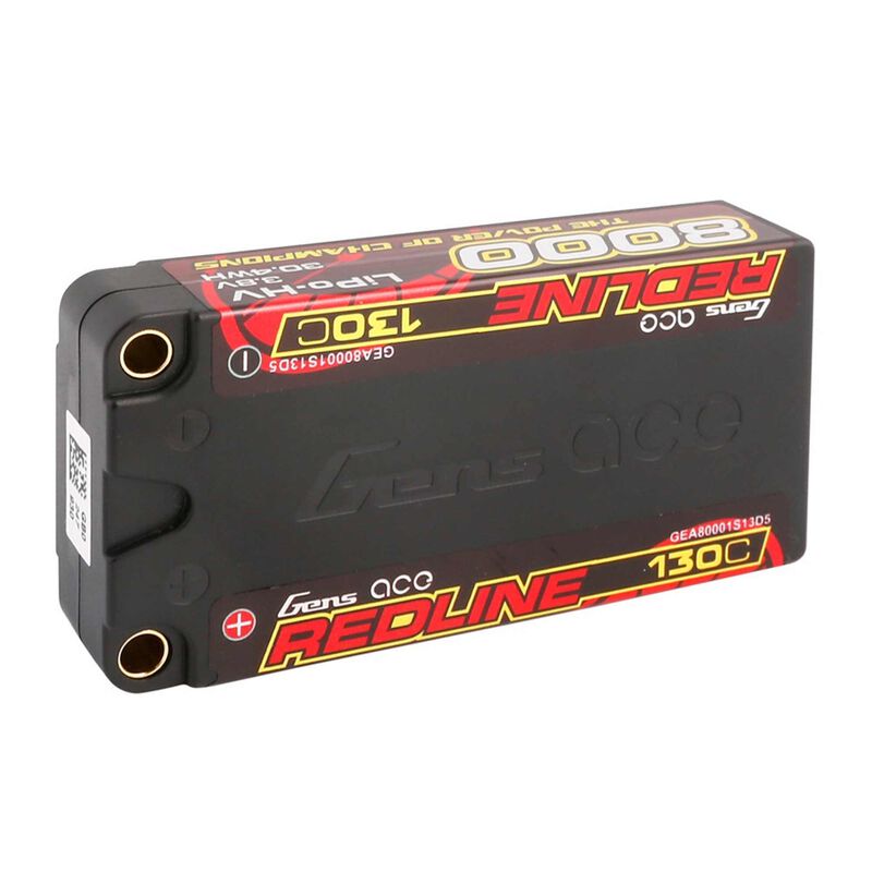 3.8V 8000mAh 1S 130C Shorty LiHV Battery: 5mm Tubes