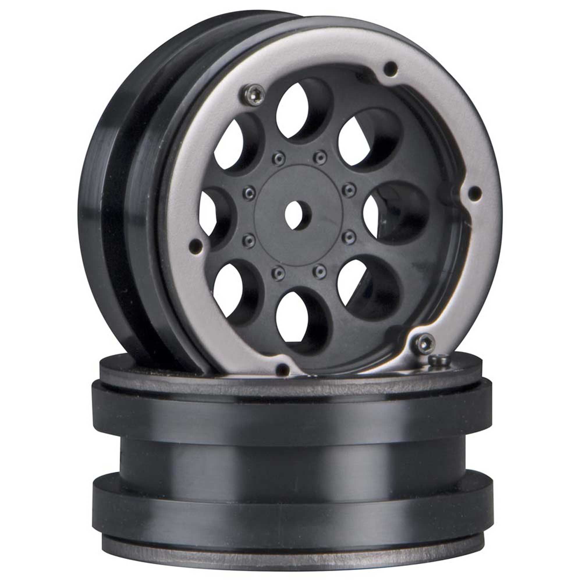 Axial 1/10 8-Hole 1.9 Beadlock Wheels 12mm Hex Black 2 AXIC8087 Tires & Wheels 