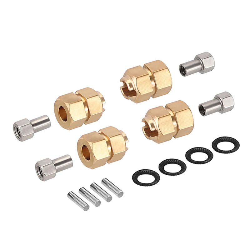 INJORA 9mm Brass Wheel Hexes, 1/18 Traxxas TRX-4M (4)