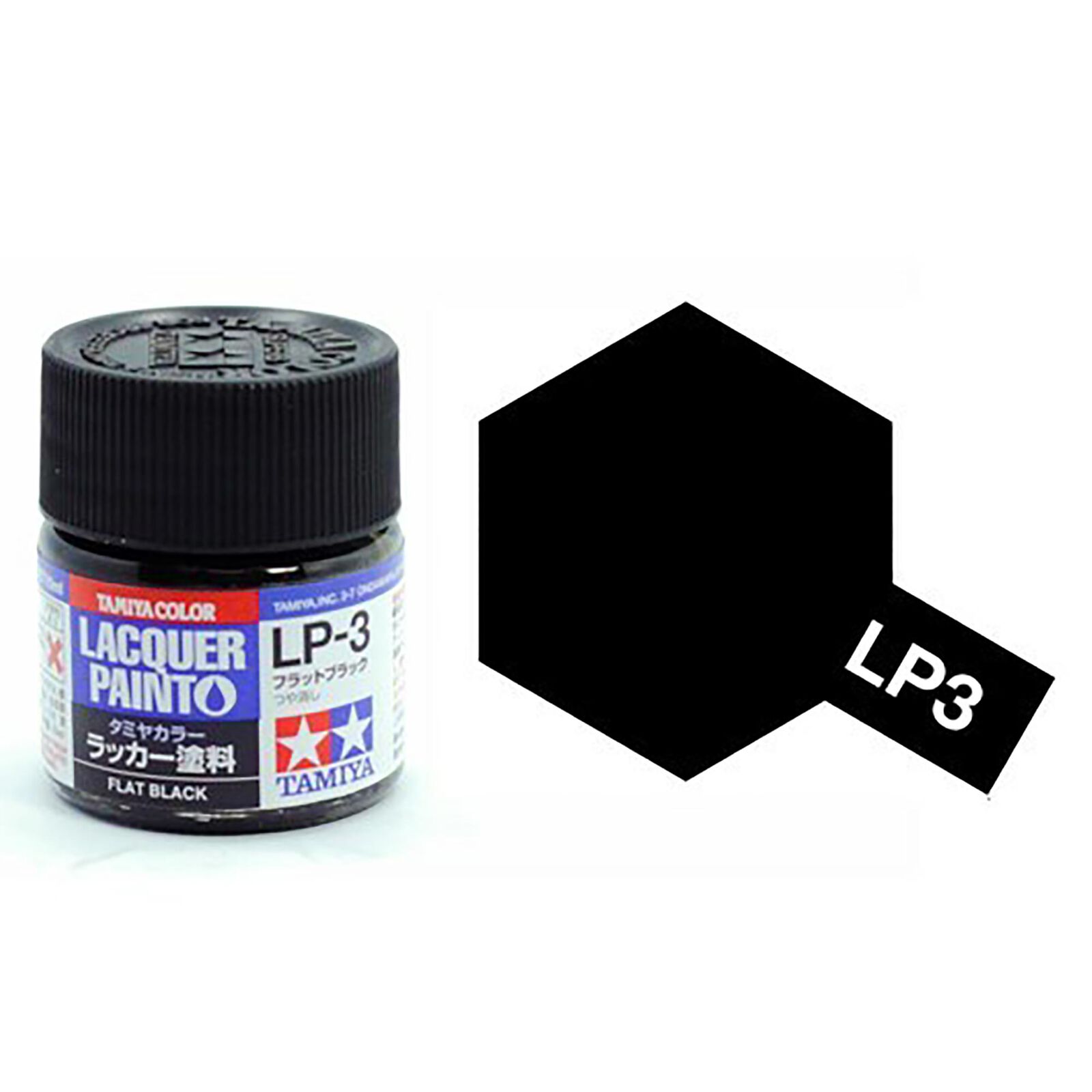 Lacquer Paint, LP-3 Flat Black, 10 mL