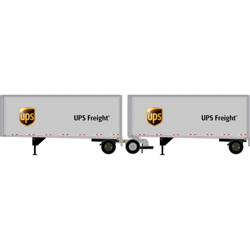 HO ATH 28' Wedge Trailers Smooth Side (2) w/Dolly, UPS- Trailers: #286137/286141; Dolly: #5737