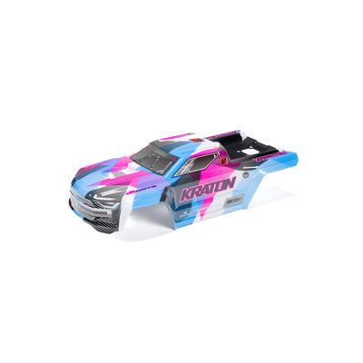 1/8 Painted Body with Decals, Blue/Pink: KRATON 6S BLX V6 1/8 Painted Body with Decals, Blue/Pink: KRATON 6S BLX V6