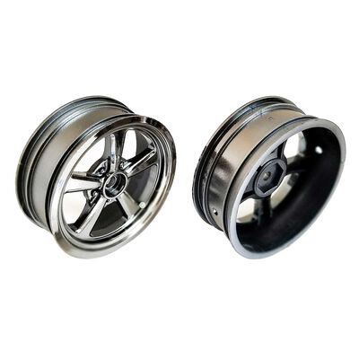 1/10 2.2" Front Drag Car Wheels, Black Chrome (2) 1/10 2.2" Front Drag Car Wheels, Black Chrome (2)