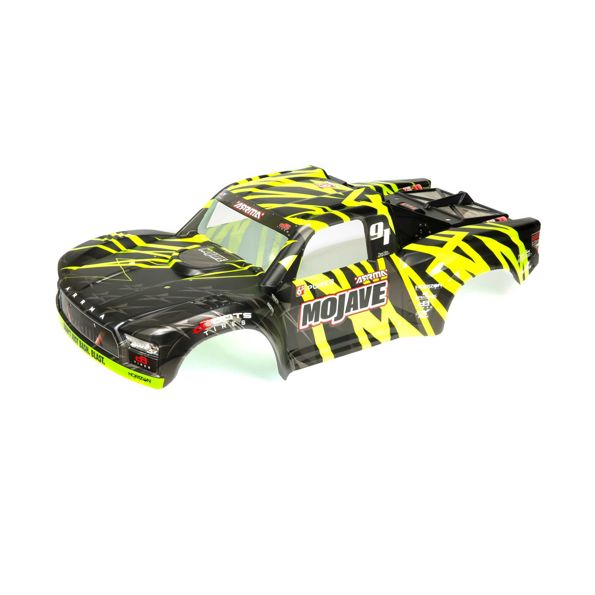 ARRMA ARRMA 1/7 Painted Body, Black/Green: MOJAVE 6S BLX | Horizon