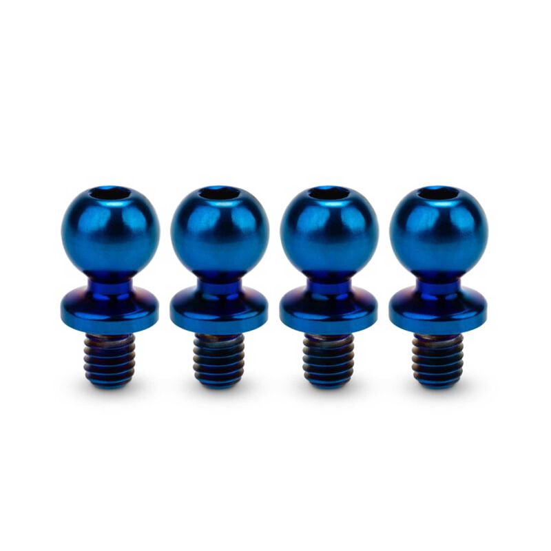 Revolted Titanium Ball-Studs, 5.5 x 4mm, Burnt Blue (4) Revolted Titanium Ball-Studs, 5.5 x 4mm, Burnt Blue (4)