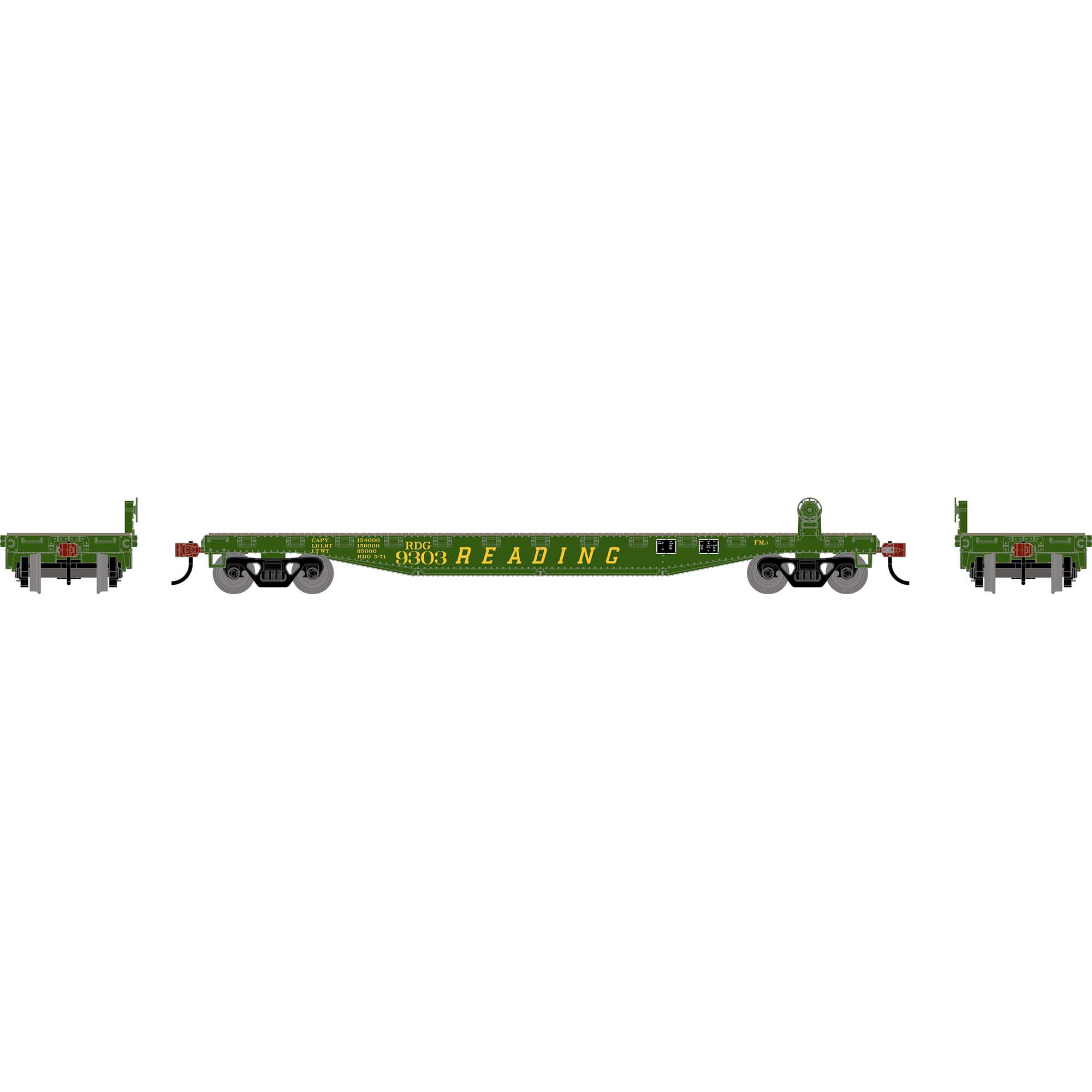 Roundhouse HO RND 50' Flat Car, RDG #9303 | Horizon Hobby