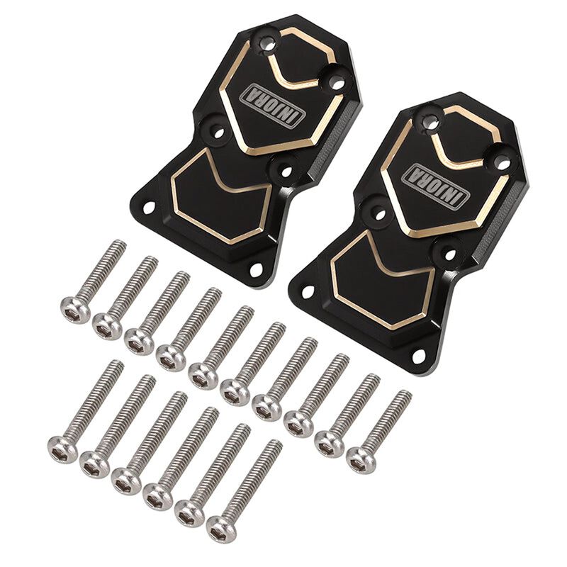 INJORA Brass Differential Covers, Black, 1/24 Axial SCX24/ AX24 (2)