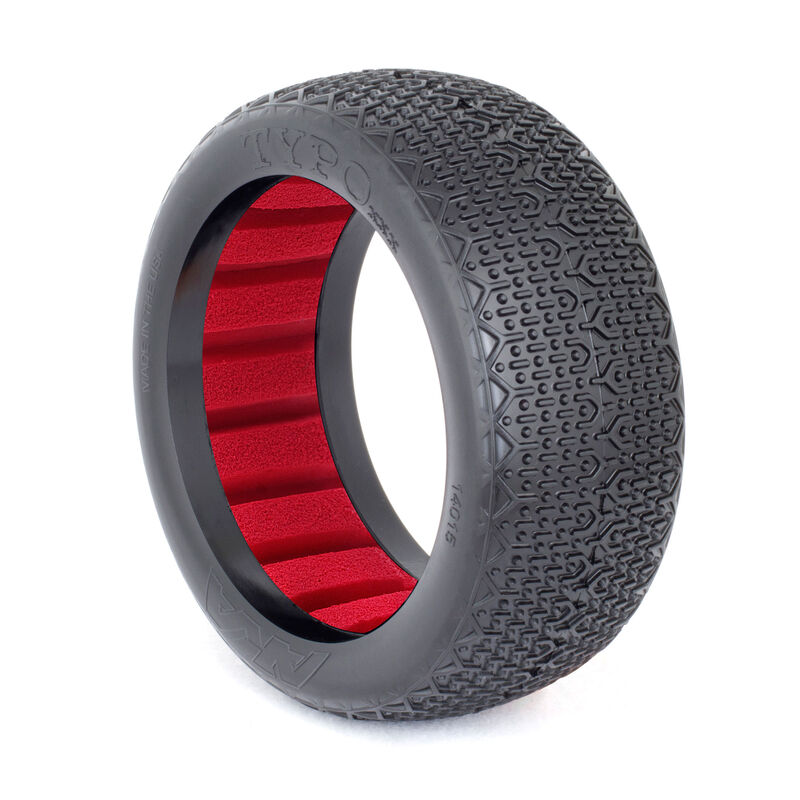 1/8 Typo Super Soft Tires, Red Inserts (2): Buggy