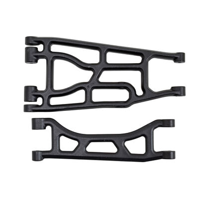 Upper and Lower A-arm Pair, Black: Traxxas X-Maxx Upper and Lower A-arm Pair, Black: Traxxas X-Maxx