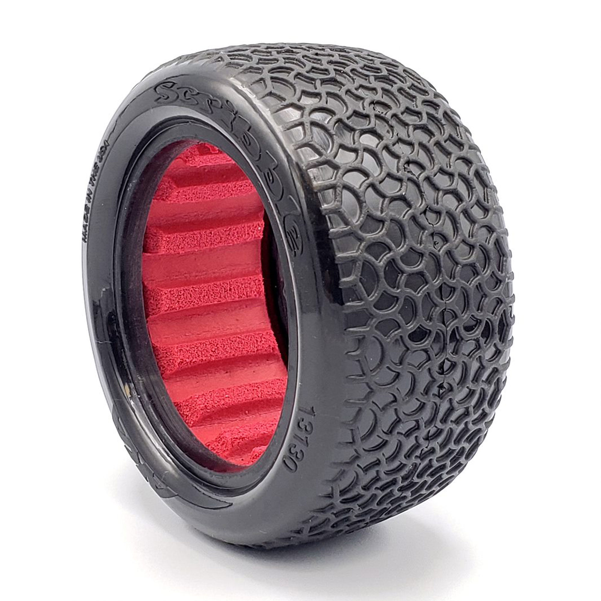 AKA PRODUCTS, INC. 1/10 Scribble Rear 2.2 Tires, Clay with Red