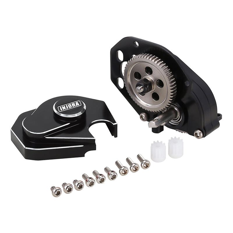 INJORA Aluminum Full Transmission, Black, 1/24 Axial SCX24